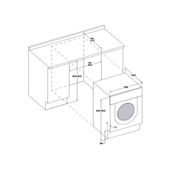 WHIRLPOOL Lave-linge tout intégrable encastrable 7kg 1400trs/min 6eme Sens  Machine à laver hublot