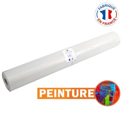 Bâche peinture en ROULEAU 3x25 m - Haute Qualité TECPLAST 80PE - Rouleau  plastique de protection pour sol et meuble - Made in France