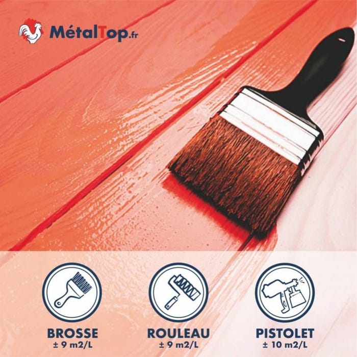 Peinture Bois Exterieur - Metaltop - Orange rouge - RAL 2001 - Bombe 400mL 4