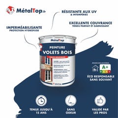 Peinture Volets Bois - Metaltop - Gris terre dombre - RAL 7022 - Pot 5L 3