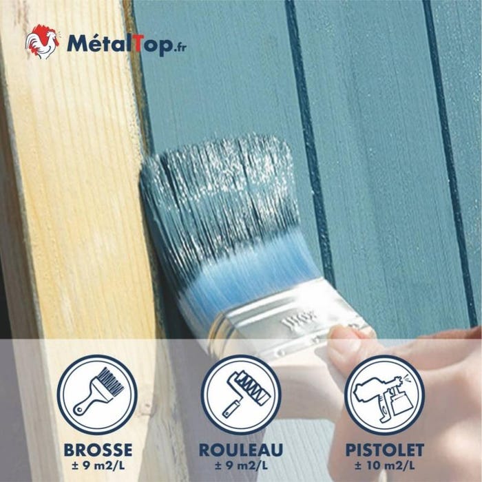 Peinture Bardage Bois - Metaltop - Bleu de sécurité - RAL 5005 - Pot 15L 4