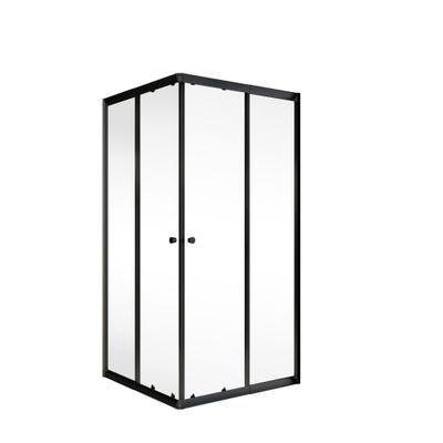 Schulte paroi de douche acces d'angle droit avec portes de douche  battantes, 100 x 100 x 192 cm, verre 5 mm transparent anticalcaire, noir ❘  Bricoman