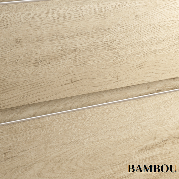 Meuble de salle de bain 100cm simple vasque - 3 tiroirs - sans miroir - PALMA - bambou (chêne clair) 4