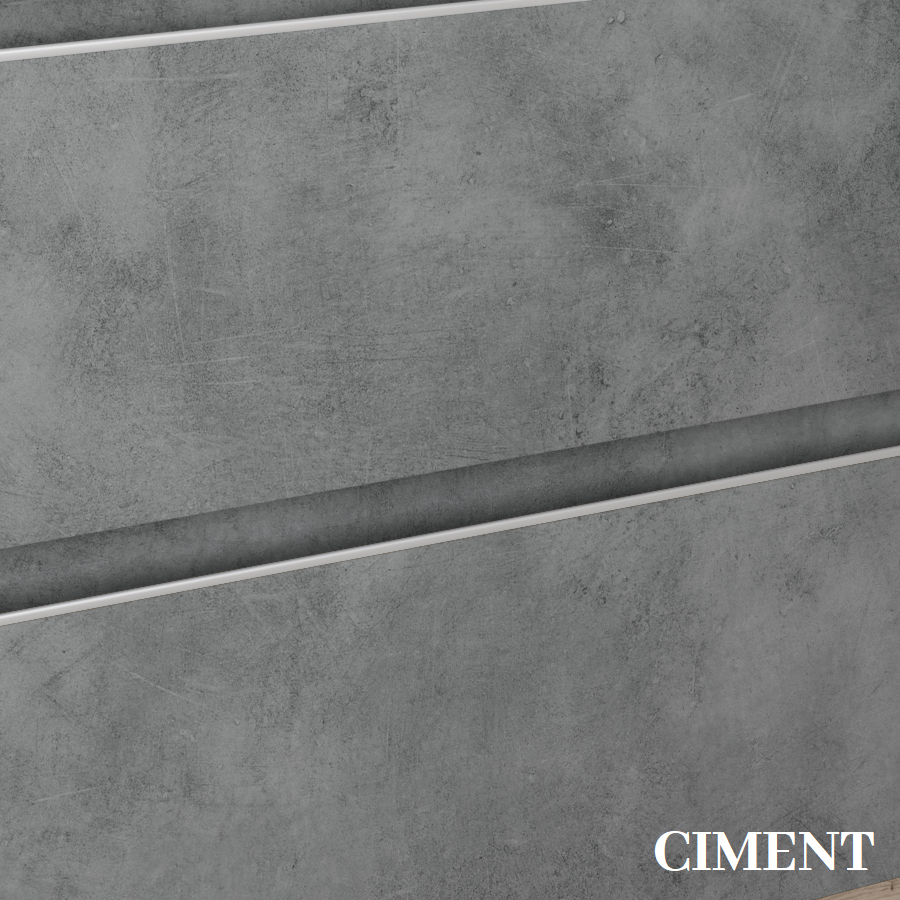 Meuble de salle de bain 120cm double vasque - 4 tiroirs - sans miroir - IRIS - ciment (gris) 3