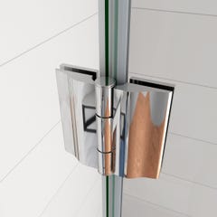 AICA Paroi de douche pivotante 97cm en verre anticalcaire paroi de douche hauteur 190cm, porte-serviette 3