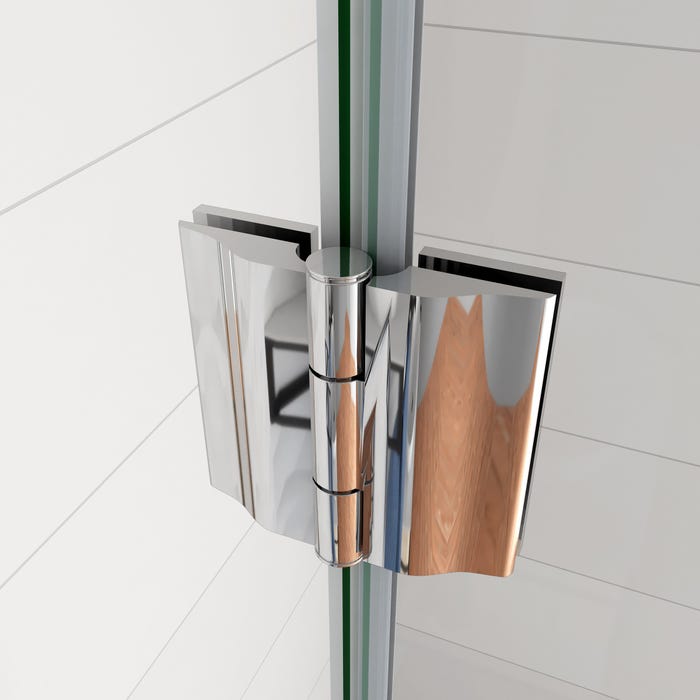 AICA Paroi de douche pivotante 77cm en verre anticalcaire paroi de douche hauteur 190cm, porte-serviette 3