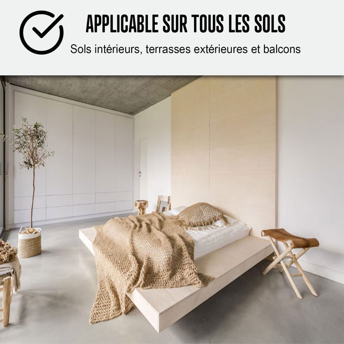 Béton Ciré Sol en Kit - Primaire et vernis de finition inclus - 5 m² (en 2 couches) - Lin Beige - ARCANE INDUSTRIES 7