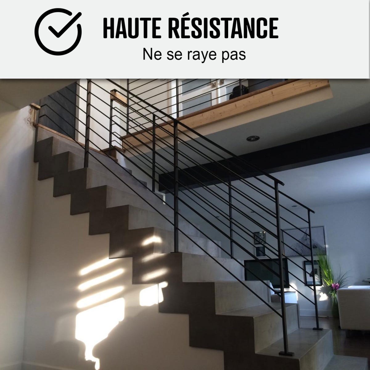 Béton Ciré Escalier - Complet primaire et vernis de finition - En neuf ou rénovation Griset Gris Clair - 10 m² (en 2 couches) - ARCANE INDUSTRIES 4