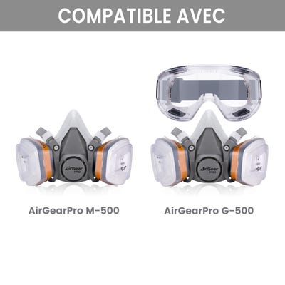 Masque de protection respiratoire réutilisable, anti-poussière, anti-gaz  pour peinture, travaux, bricolage, ponçage