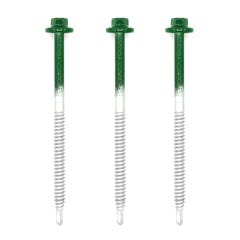 50 Kits de Fixation Sommet d'Onde pour Tôle Elda® 6.3 x 100 mm (support bois) | Vert | RAL 6005 2