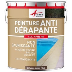 Peinture antidérapante pour sol extérieur - SOLTHANE RD Brun Pale - RAL 8025 - 6 kg - ARCANE INDUSTRIES 0
