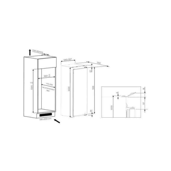 Réfrigérateurs 1 porte 189L Froid Statique WHIRLPOOL 54cm F, ARG7341 2