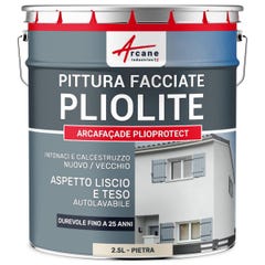 Peinture Façade Solvantée Pliolite - ARCAFACADE PLIOPROTECT - 2.5 L (+ ou - 20 m² en 1 couche) - Pierre - RAL 090 90 10 - ARCANE INDUSTRIES 0