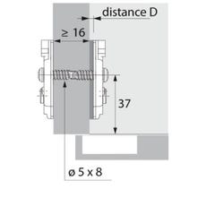 Embase avec réglage par excentrique avec vis Euro prémontées diam 5 x 8 mm distance 0 mm 0