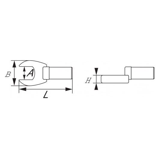 SAM OUTILLAGE - Embouts rectangulaires à fourche déportée 9x12 mm 1