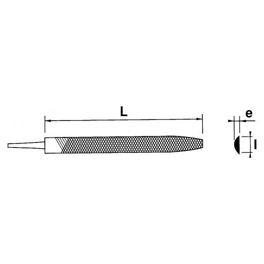 SAM OUTILLAGE - Limes demi-rondes emmanchées - LIME DEMI-RONDE DOUCE EMMANCHEE 250 MM 1