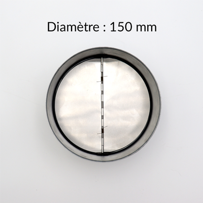 Clapet Anti-Retour 150 mm en Acier Galvanisé - Ventilation