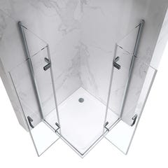 ATÉA Cabine de douche H 190 cm, 2 portes pliantes et pivotantes - verre transparent 80 x 110 cm 1