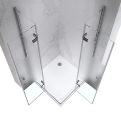 ATÉA Cabine de douche H 180 cm, 2 portes pliantes et pivotantes - verre semi-opaque 95 x 80 cm 1