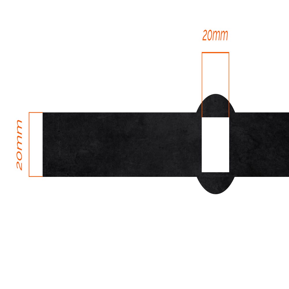 Barre carré à trous - Longueur 2000mm - 13 trous carre de 20mm - Acier 1