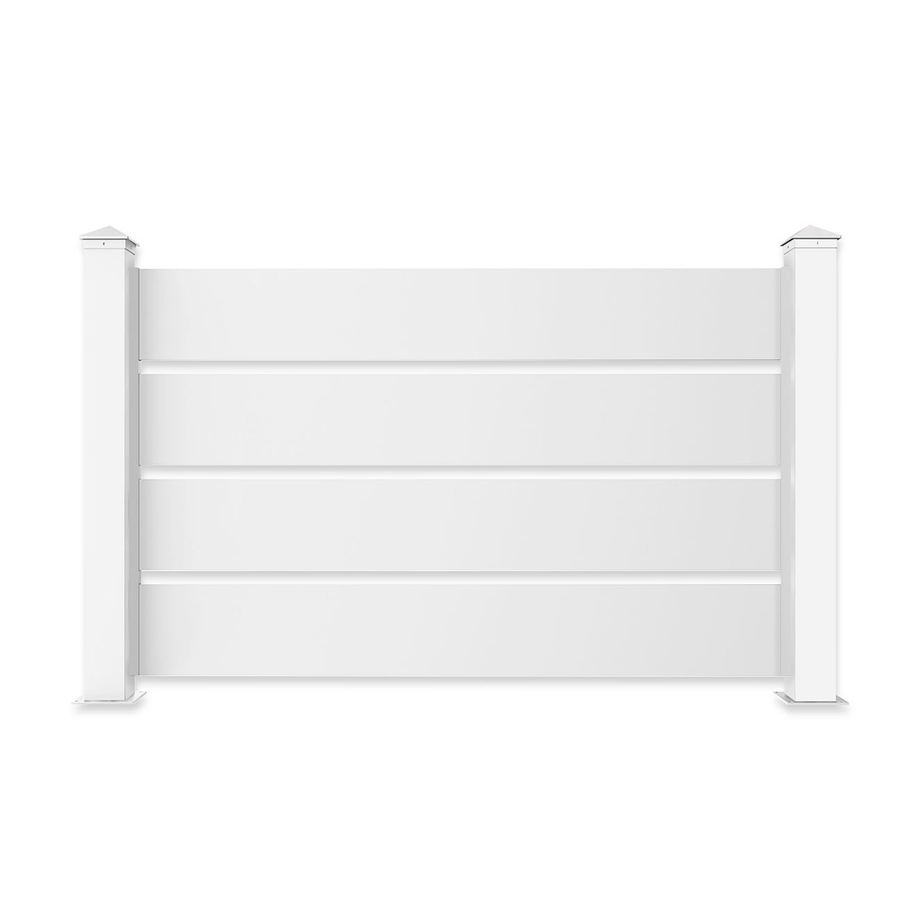 Lot de 2 panneaux de clôture aluminium VOGEL H.90 cm blanc - Kit complet 3.8m 3