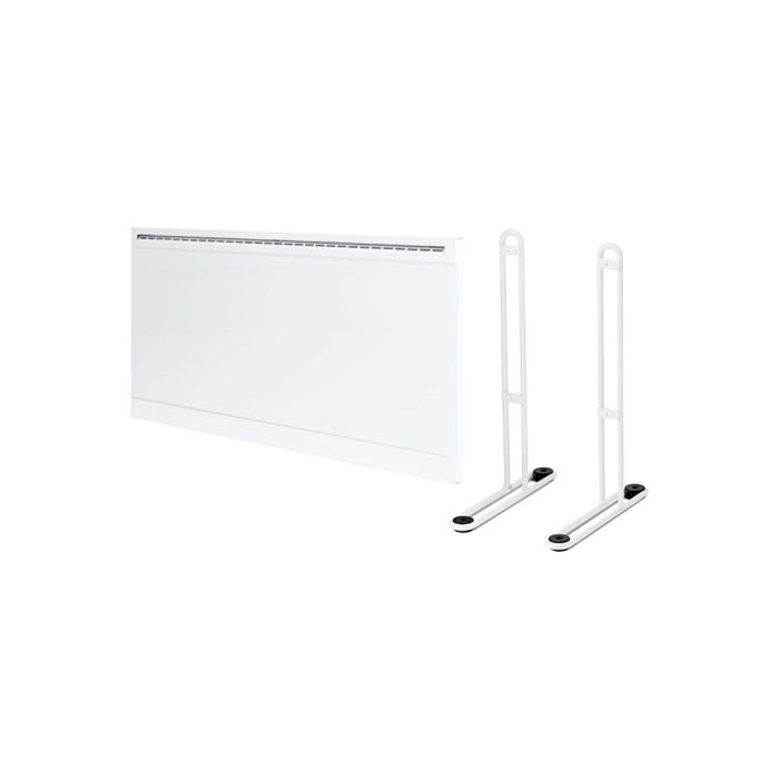 Pack ADAX Radiateur électrique connecté en verre trempé blanc - 800 W - 750x330x91mm - IVER H 08 KWTW - Pieds pour radiateur P blancs - 195x290mm 0