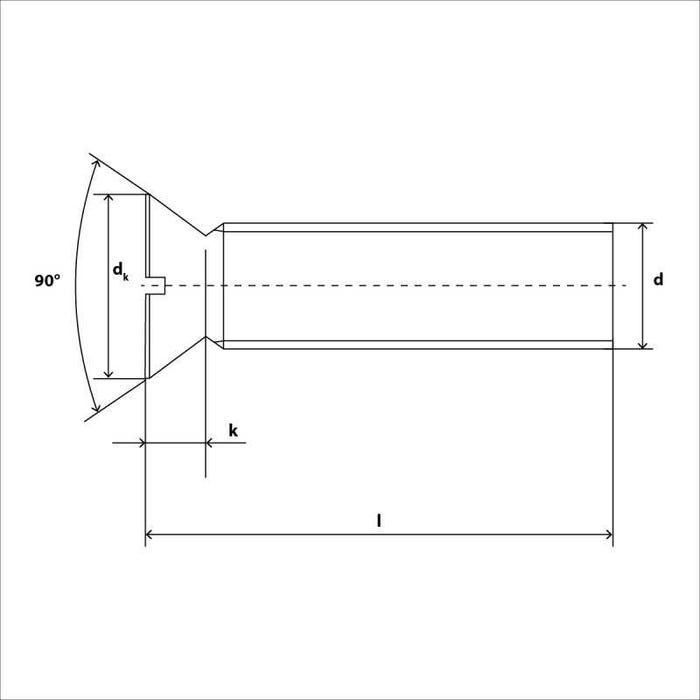 Vis métaux inox A4 tête fraisée fendue - 100 pcs - 6 mm - 20 mm 1