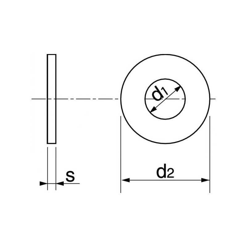 Sachet de rondelles plates Moyenne (M) inox A4 - 10 pcs - 10 mm 1