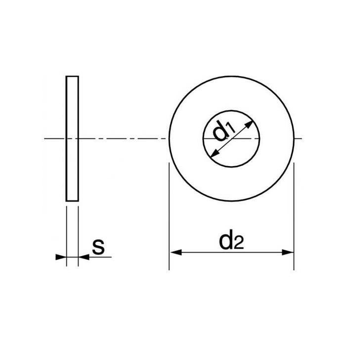 Sachet de rondelles plates Moyenne (M) inox A4 - 10 pcs - 10 mm 1