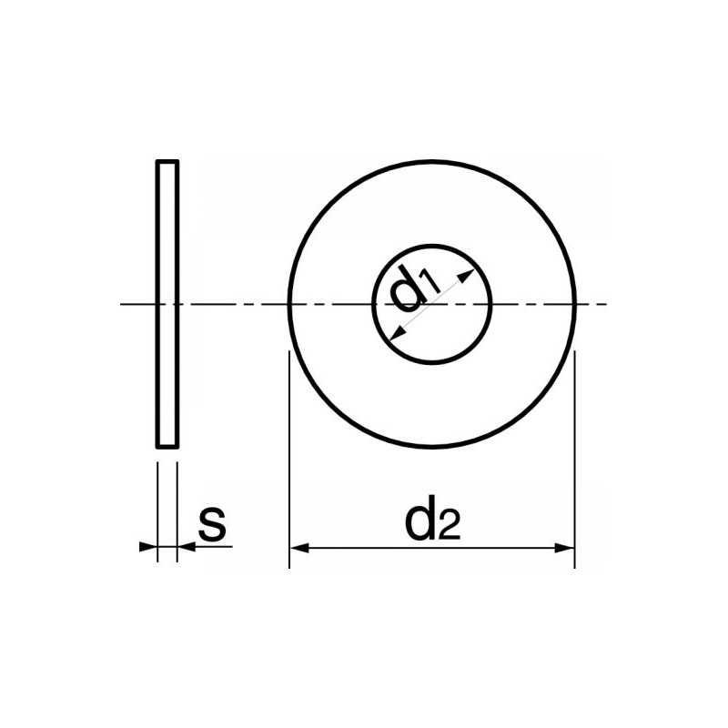Sachet de rondelles plates Large (L) inox A4 - 25 pcs - 6 mm 1
