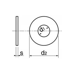 Sachet de rondelles plates Large (L) inox A4 - 25 pcs - 6 mm 1
