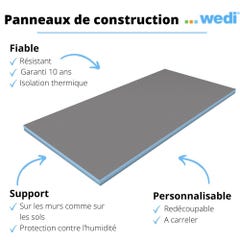 Pack 4 panneaux de construction Wedi 125 x 60 x 0,4 cm 2