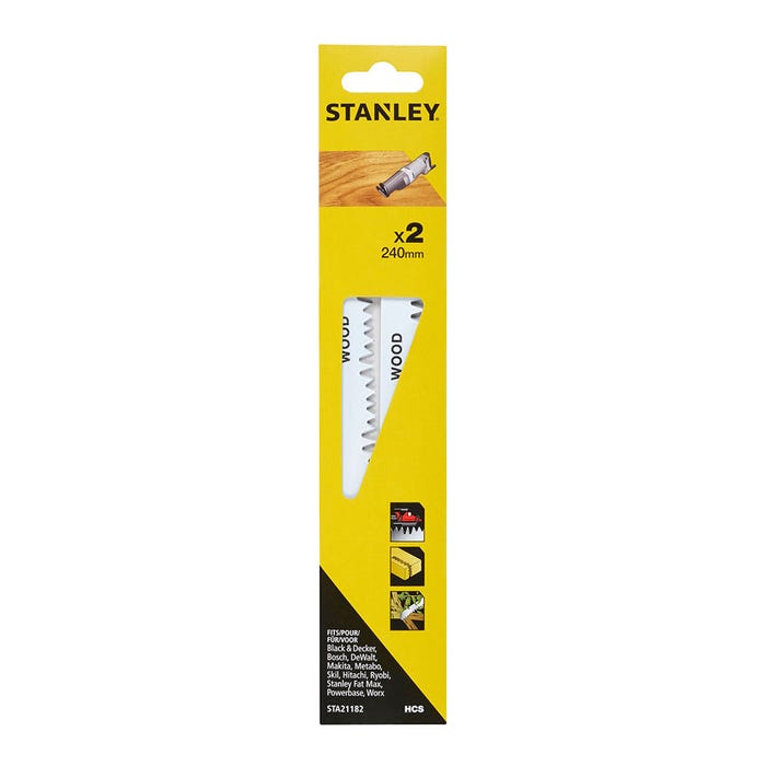 Stanley 2 Lames de scie sabre HCS 240mm STA21182-XJ 4