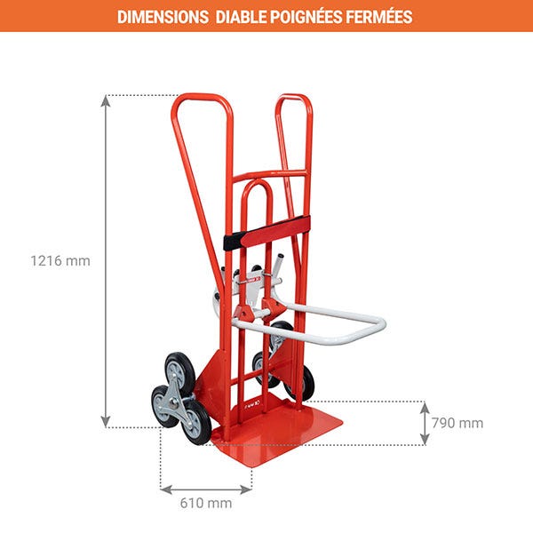 Diable porte chaises avec poignées à garde - Roues en caoutchouc - 810005342 2