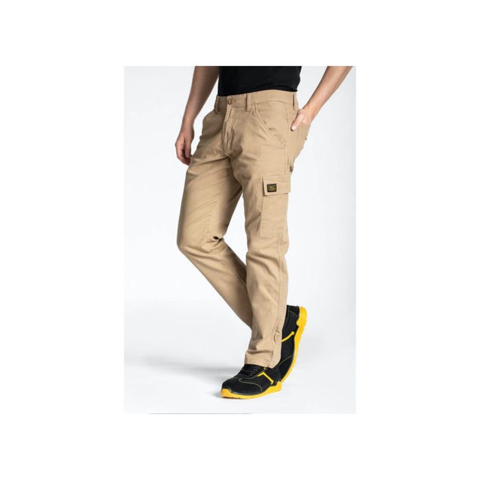 Pantalon de travail RICA LEWIS - Homme - Taille 40 - Multi poches - Coupe charpentier - Stretch - Beige - CARP 1
