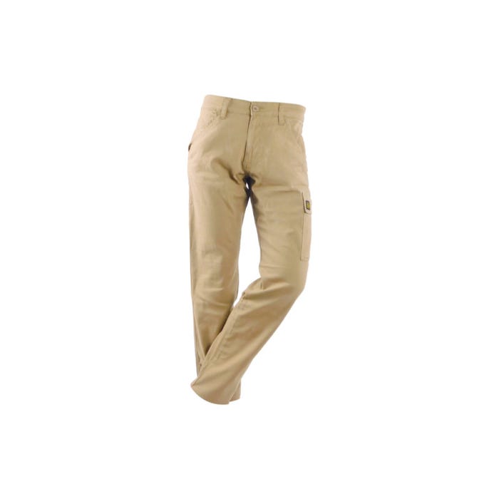 Pantalon de travail RICA LEWIS - Homme - Taille 40 - Multi poches - Coupe charpentier - Stretch - Beige - CARP 0