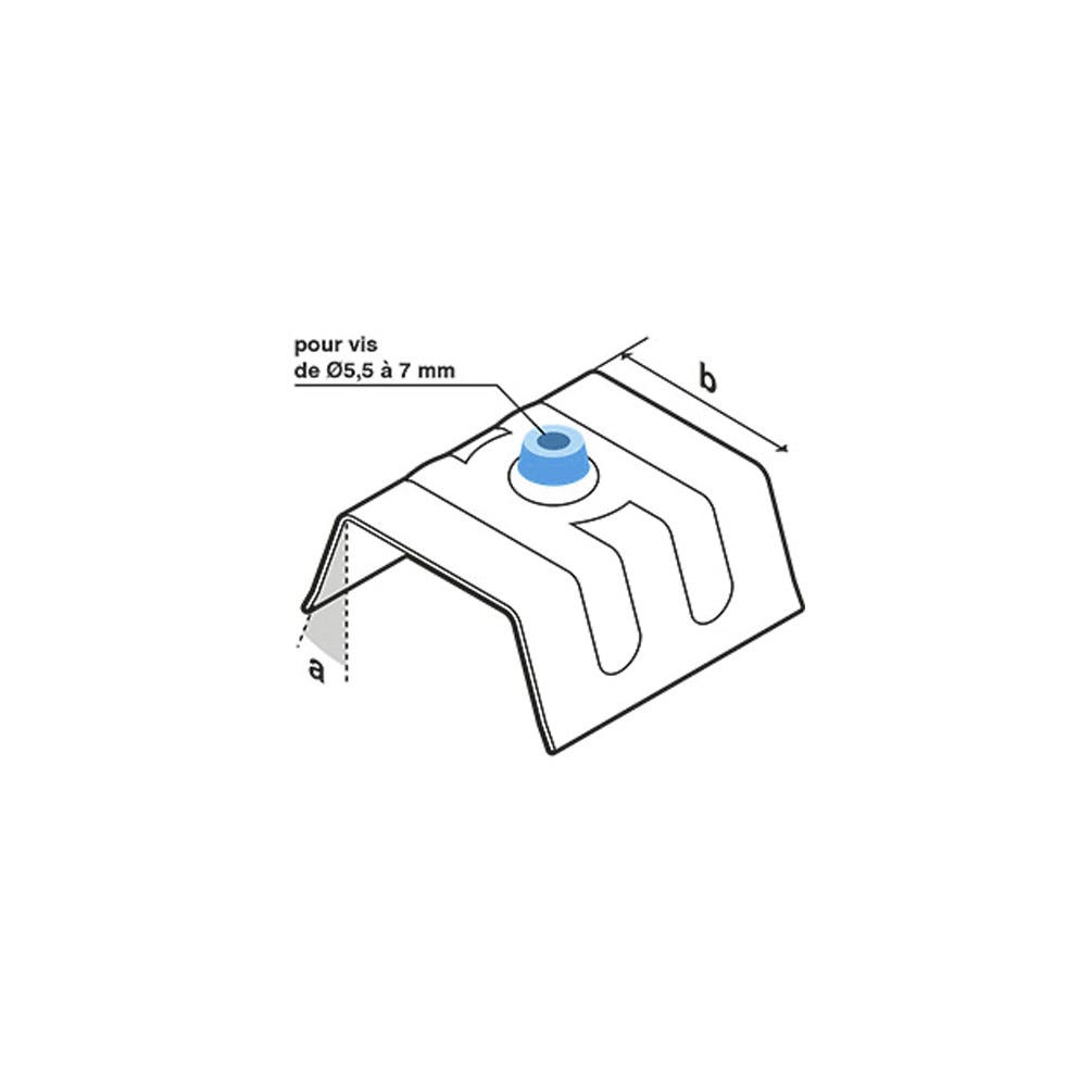 100 Cavaliers étanches pour vis bacs acier Type C2 TRAPEZO TYPE C - RAL 7016 2