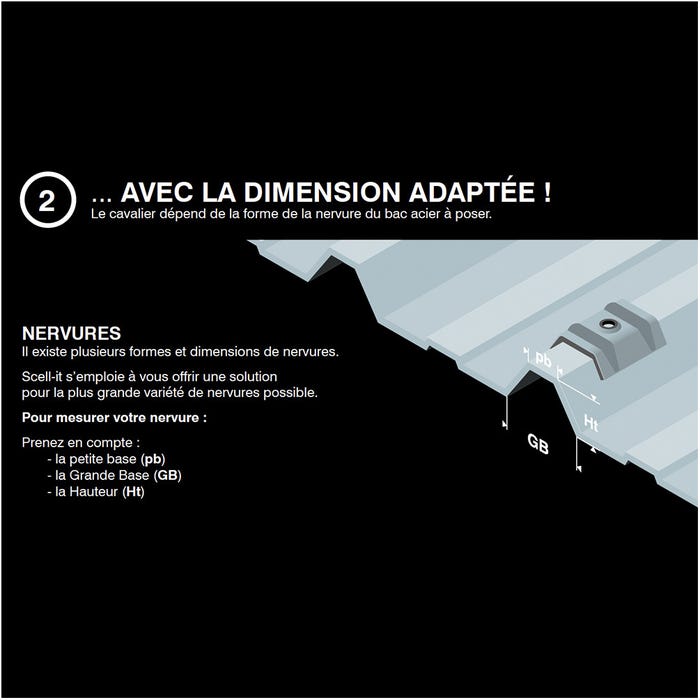 100 Cavaliers étanches pour vis bacs acier Type C2 TRAPEZO TYPE C - RAL 7016 4