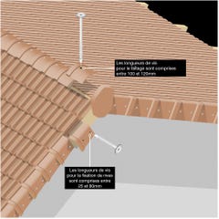 100 Vis étanches pour tuiles D. 4,5 L. 120 mm RIDGETOP-W pour le bois 3