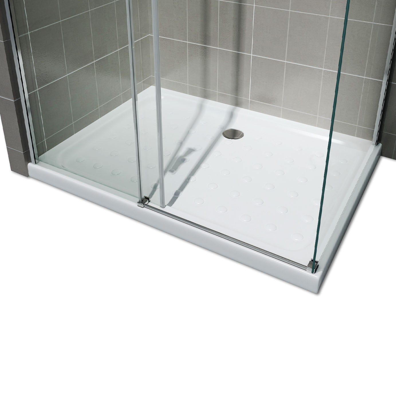 ALIXA Cabine paroi de douche d'angle H. 200 cm porte coulissante - verre 8 mm transparent 100 x 150 cm (porte 150) 3