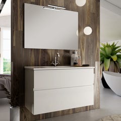 Meuble de salle de bain 70cm simple vasque - 2 tiroirs - MIG MIG - blanc 0