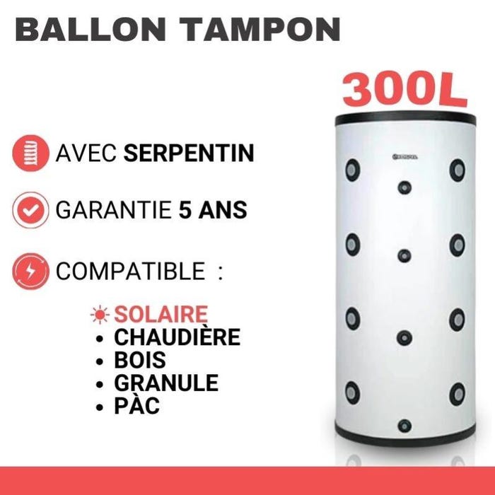 Ballon tampon Kospel 300 Litres avec échangeur 0
