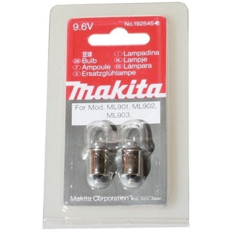 Lot de 2 ampoules MAKITA 192545-3 pour MAKITA ML901, ML902, ML903 2