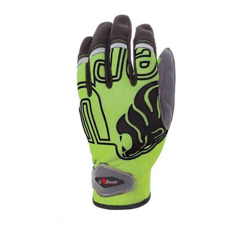 Gants de travail NIKO Green Fluo (Lot de 3) | GP204GF - Upower 1