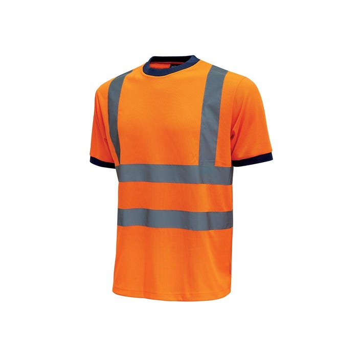 T-shirt avec bandes réfléchissantes GLITTER Orange Fluo (Lot de 3) | HL197OF - Upower 0