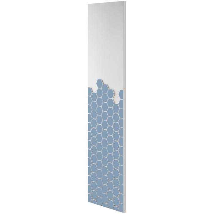Radiateur électrique Hexagone - coloris bleu jean et blanc - 800 Watts - 180 x 40 cm vertical 1