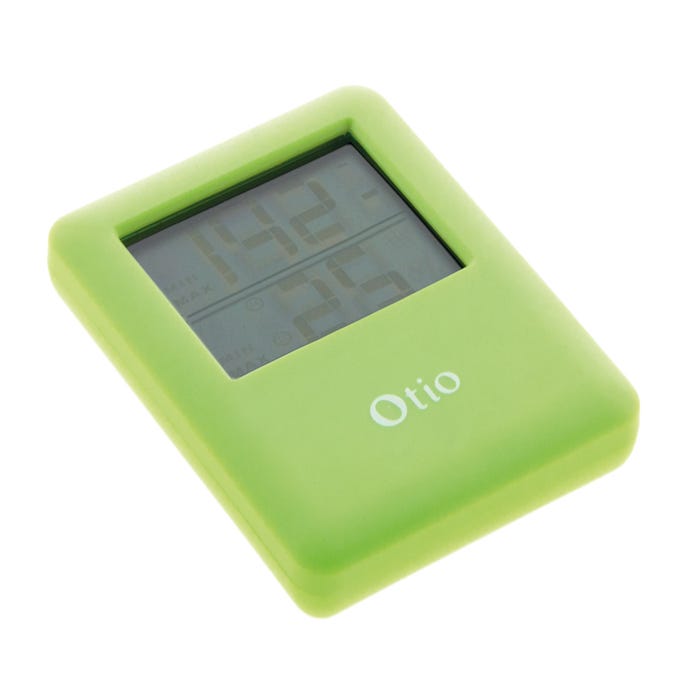 Thermomètre hygromètre digital intérieur vert - Otio 1