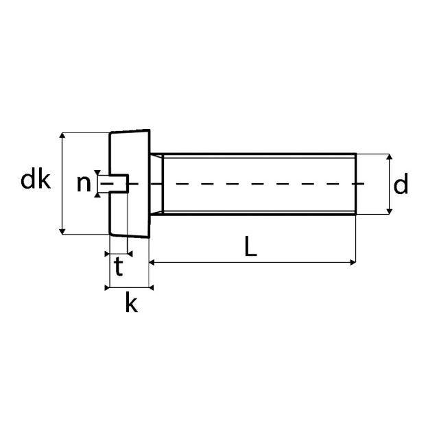 Vis métaux tête cylindrique fendue nylon 6.6 DIN 84 2,5X8 boîte de 500 - ACTON - 825002,5X8 1