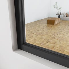 Verrière Atelier en aluminium noir mat L.93xH.108cm 3 carreaux transparents inclus, Verrière fixe kit de verrière et vitrage 3