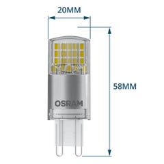 ampoule à led - osram parathom led pin - g9 - 4.2w - 4000k - 470 lm - claire - osram 626102 1